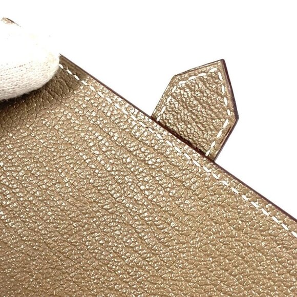 HERMES Bearn 4P 4 rows Key H logo Key Case Chevre Etoupe Gray Unused - Picture 9 of 16